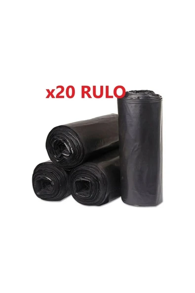 200 Adet Endüstriyel ( 120x150 Cm ) Hantal Boy Siyah Çöp Poşeti 20 Rulox10lu ürün görseli 1