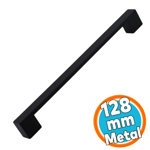 Metal Mobilya Mutfak Çekmece Dolap Dolabı Kulbu Kulpu Kulpları (128 mm - 12.8 cm) Siyah ürün görseli 1