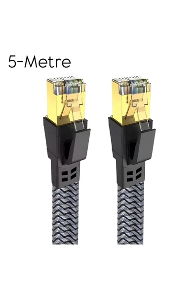 Airstorr Cat8 LAN Kablosu Yüksek Hızlı 40Gbps 2000mhz Ethernet Kablosu Örgü Kaplama 1m 2m 3m 5m 10m ürün görseli 1
