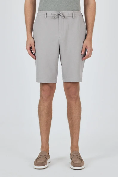 Gri Düz Esnek Gabardin Casual Şort 1016250150 ürün görseli 1