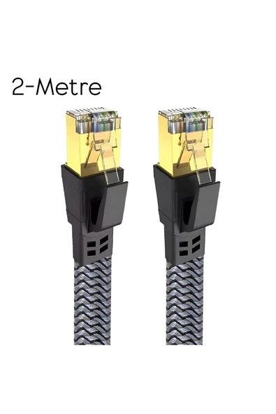 Airstorr Cat8 LAN Kablosu Yüksek Hızlı 40Gbps 2000mhz Ethernet Kablosu Örgü Kaplama 1m 2m 3m 5m 10m ürün görseli 1