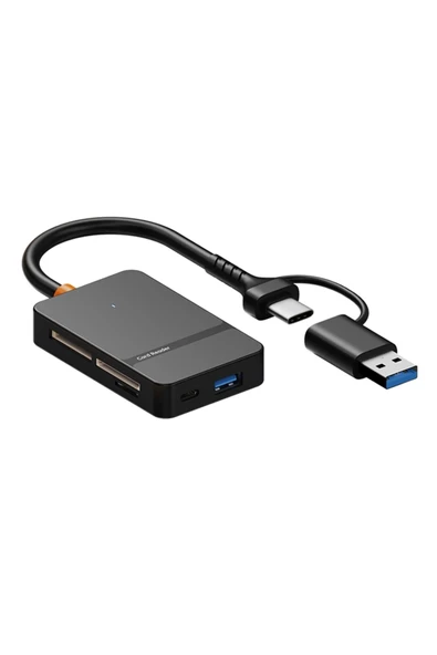 Airstorr Çoklu 8in1 SD/TF/CF/MS/M2/Micro Hafıza Kart Okuyucu Adaptörü iPhone/iPad Type-C/USB  Cihazları ürün görseli 1