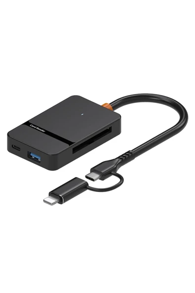Airstorr Çoklu 8in1 SD/TF/CF/MS/M2/Micro Hafıza Kart Okuyucu Adaptörü iPhone/iPad Type-C/USB  Cihazları ürün görseli 1
