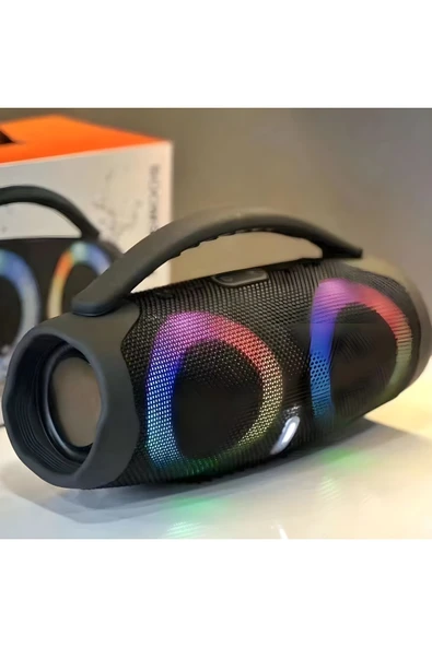 MEGAMUS BOOMBOX3 RGB göz kamaştırıcı renkli IPX5 su geçirmez kablosuz Bluetooth bas hoparlör FM ürün görseli 1
