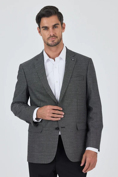 Siyah Mono Yaka Bez Ayağı Tam Astar Esnek 4 Drop Comfort Fit Classic Ceket 1002250157 ürün görseli 1