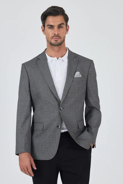 Füme Mono Yaka Bez Ayağı Tam Astar Esnek 4 Drop Comfort Fit Classic Ceket 1002250156 ürün görseli 1