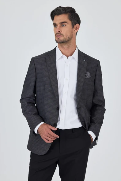 Füme Mono Yaka Bez Ayağı Tam Astar Esnek 4 Drop Comfort Fit Classic Ceket 1002250157 ürün görseli 1