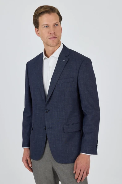 Lacivert Mono Yaka Bez Ayağı Tam Astar Esnek 4 Drop Comfort Fit Classic Ceket 1002250155 ürün görseli 1