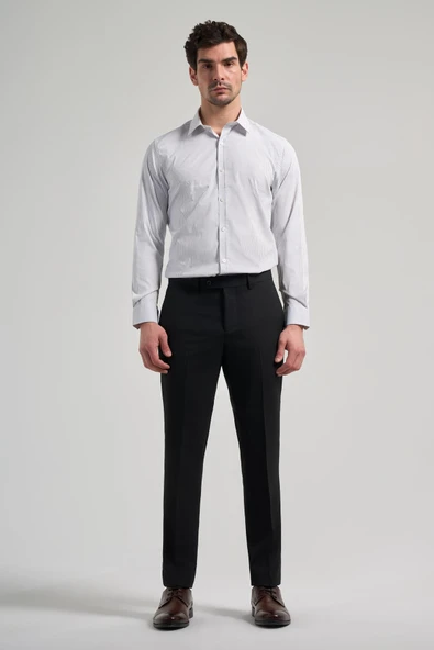 Siyah Esnek Yandan Cepli Slim Fit Classic Pantolon 1003250160 ürün görseli 1