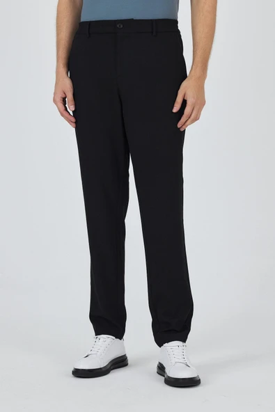 Siyah Esnek Yandan Cepli Casual Standart Fit Jogger Pantolon 1003250119 ürün görseli 1