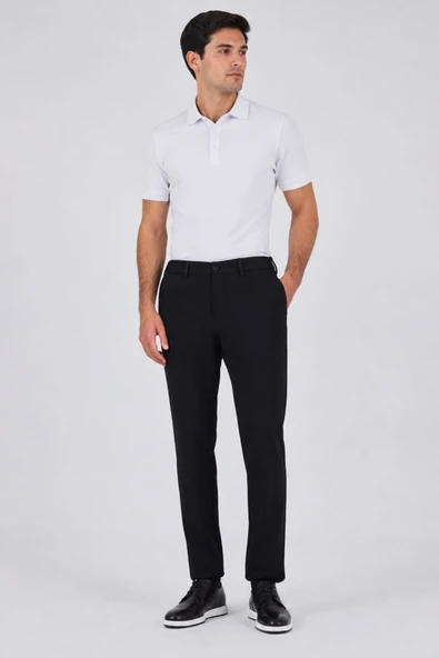 Siyah Esnek Yandan Cepli Casual Slim Fit Jogger Pantolon 1003250156 ürün görseli 1
