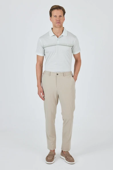 Bej Esnek Yandan Cepli Casual Slim Fit Jogger Pantolon 1003250162 ürün görseli 1