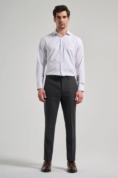 Siyah Esnek Yandan Cepli Slim Fit Classic Pantolon 1003250160 ürün görseli 1