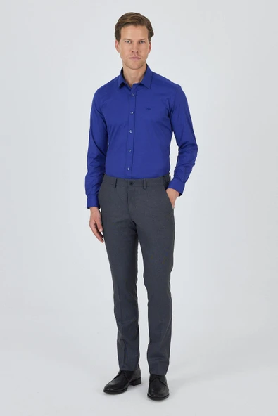 Lacivert Filafil Yan Cep Açık Paça Slim Fit Ayarlanabilir Kemer Pantolon 1003250123 ürün görseli 1