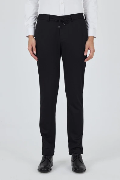 Siyah Esnek Yandan Cepli Casual Slim Fit Pantolon 1003250158 ürün görseli 1