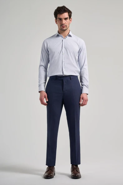 Lacivert Esnek Yandan Cepli Slim Fit Classic Pantolon 1003250160 ürün görseli 1