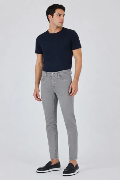 Gri Pamuklu 5 Cep Casual Slim Fit 5 Cep Pantolon 1003250318 ürün görseli 1