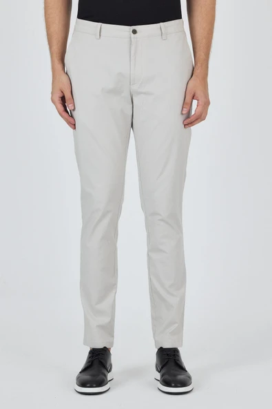 Gri Armürlü Yan Cep Düz Paça Slim Fit Pamuklu Casual Chino Pantolon 1003250120 ürün görseli 1