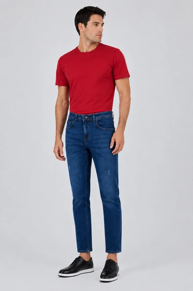 Mavi Gabardin 5 Cep Düz Paça Casual Slim Fit Pamuklu Denim Pantolon 1023250150 ürün görseli 1