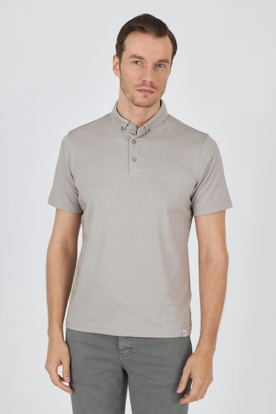 Kısa Kol Düz Suprem Polo Yaka Cepsiz Pamuklu Casual Slim Fit Tişört 1011250160 ürün görseli 1