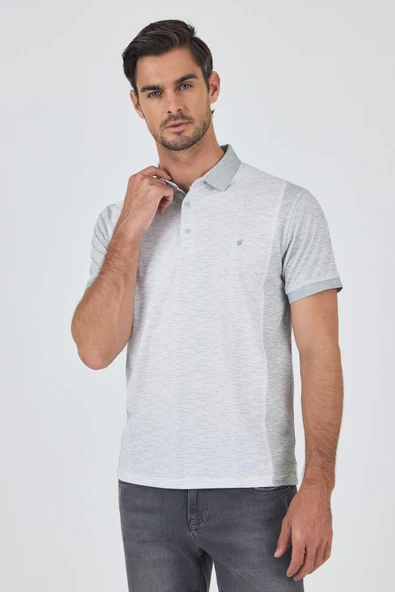 Yeşil Kısa Kol Baskılı Pike Polo Yaka Cepsiz Slim Fit Tişört 1011250167 ürün görseli 1