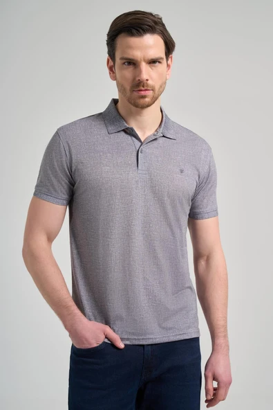 Siyah Kısa Kol Baskılı Pike Polo Yaka Cepsiz esnek Casual Slim Fit Tişört 1011250151 ürün görseli 1