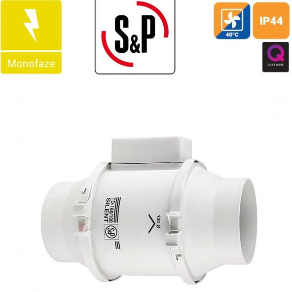 Soler Palau Td 160/100 N Silent Sessiz Yuvarlak Kanal Tipi Karma Akışlı Fan Çap Değeri 100Mm Enerji Tasarruflu Güçlü Kolay Kurulum Agmair Sp ürün görseli 1