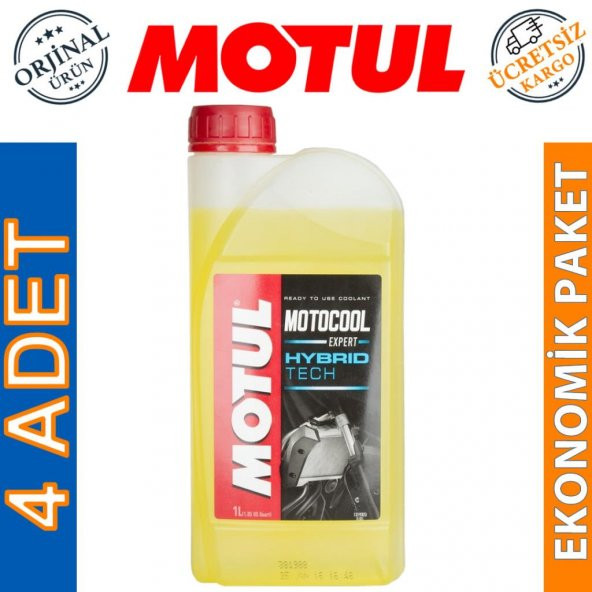 Motul Motocool Expert -37 °C 1 Lt - Motosiklet Sarı Antifriz (4 Adet) ürün görseli 1