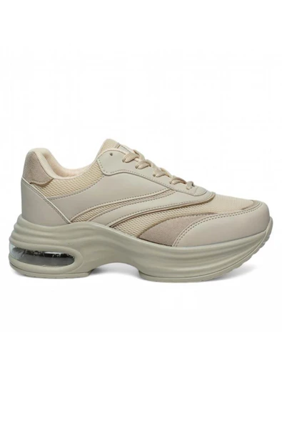Celira Drk Bej Fileli Kadın Sneaker Spor Ayakkabı ürün görseli 1