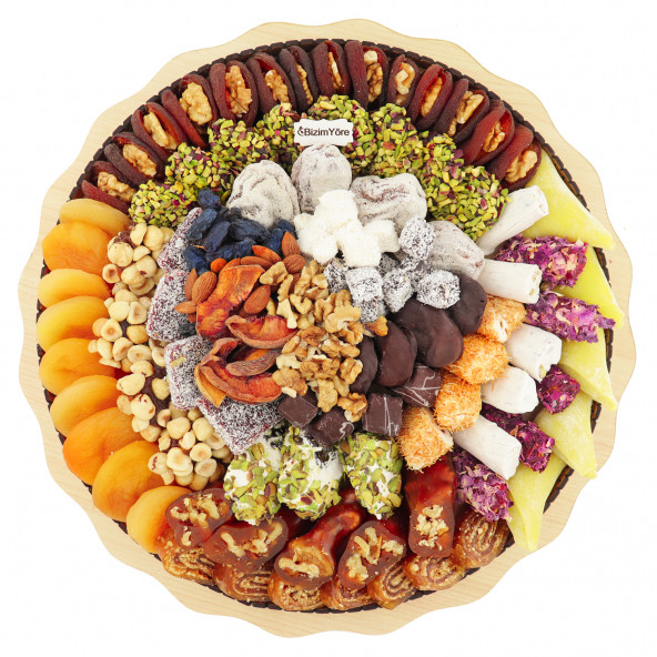 ''Lezzet-i Ala'' Hediyelik Lokum Çikolata Cezerye Kuru Meyve Kayısı Tepsisi 2,6 kg Sepeti No 23 ürün görseli 1