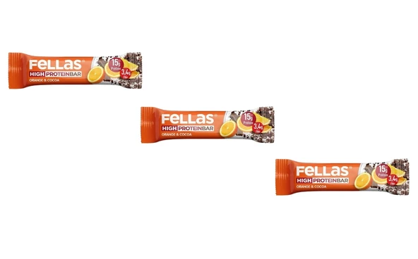 Fellas Yüksek Protein Bar - Portakallı ve Kakaolu 45g (3 Adet) ürün görseli 1