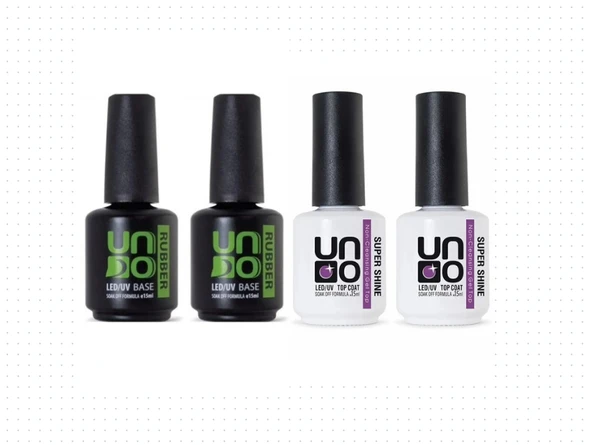 Fontenay Uno Top Coat Super Shine 15ml X2 - Uno Rubber Base Coat 15m X2 4'Lü Set ürün görseli 1