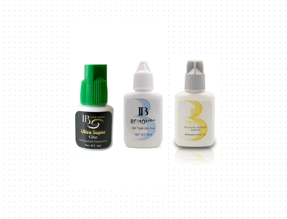 Fontenay Ib Ultra Super Glue 5ml + Ib Remover 15ml  + lb 15 ml Kirpik Primer Yağ Temizleyici ürün görseli 1
