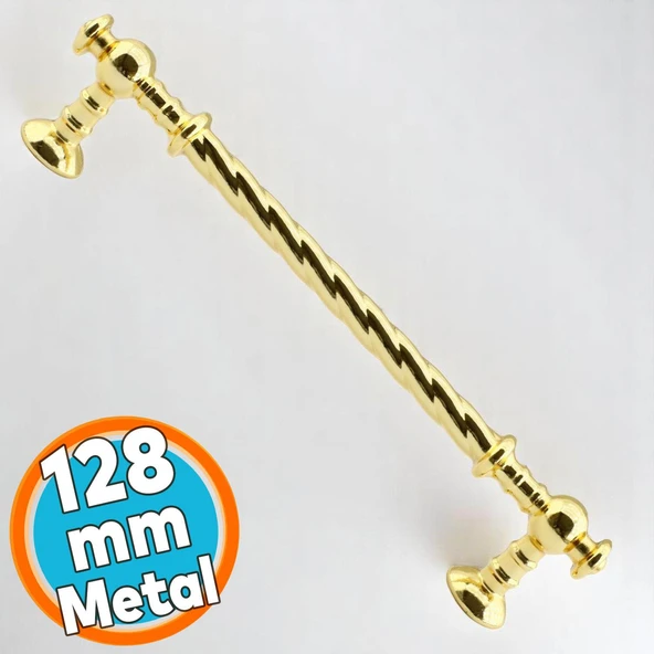 Metal Kulp Mobilya Mutfak Dolabı Çekmece Dolap Kulpu Kulbu Altın Gold (128 MM-12.8 CM) ürün görseli 1
