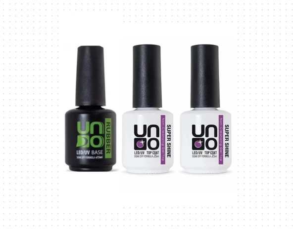 Fontenay Uno Top Coat Super Shine 15ml X2 - Uno Rubber Base Coat 15m  3'Lü Set ürün görseli 1