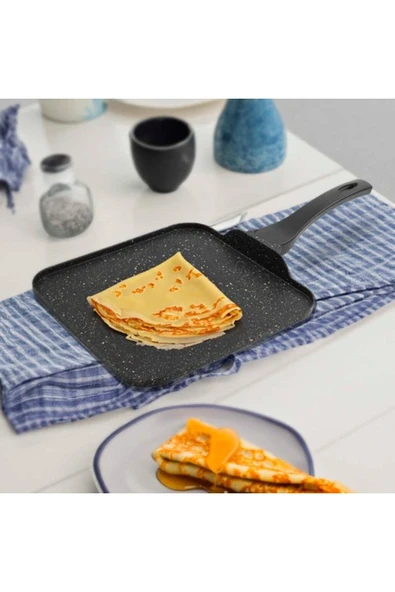 kitchenboost Eda granit kare döküm krep tava 26 cm pankek krep omlet sahan tavası ürün görseli 1