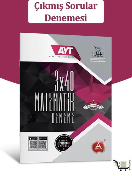 3x40 AYT Matematik Çıkmış Sorular Denemesi ürün görseli 1