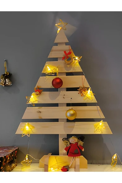 Antalya Kent ekipmanları Ahşap Noel Ağacı Balıksırtı ürün görseli 1