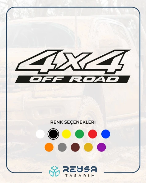 4x4 Ofroad Sticker 17x17 Cm Siyah ürün görseli 1