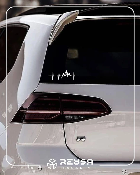 Dağ Ritim offroad Sticker17x17 Cm Beyaz - Resim 3