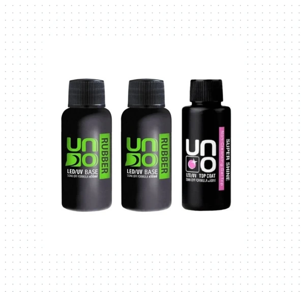 Fontenay Profesyonel Uno Rubber Base Coat X2 & Uno Super Shine Top Coat 50ML 3'Lü Set ürün görseli 1