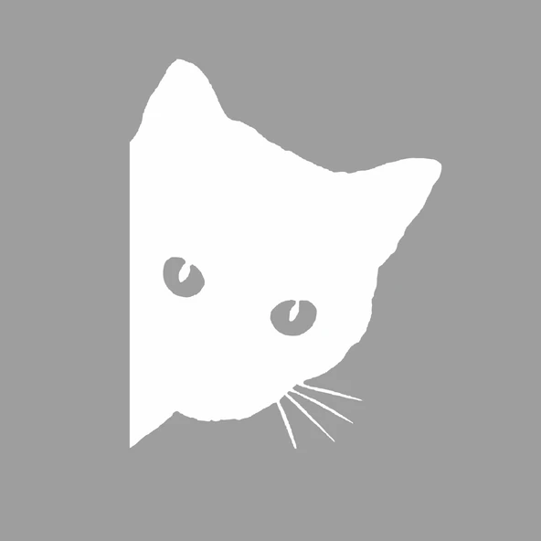 Kedi Sticker 17x17 Cm Beyaz ürün görseli 1
