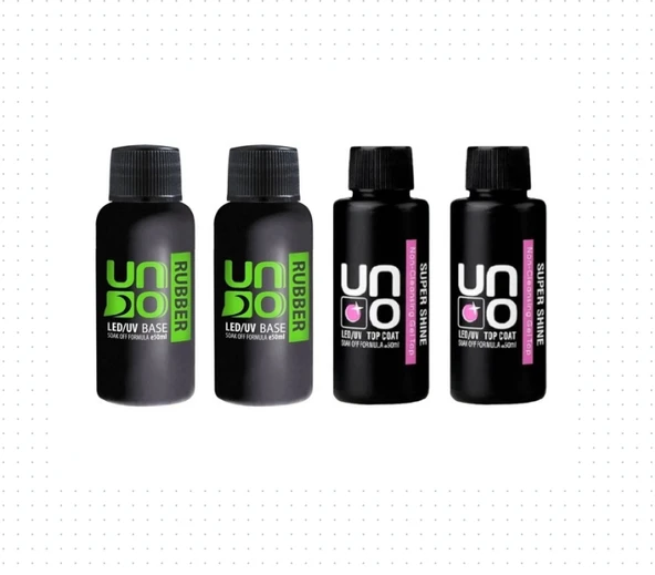Fontenay Profesyonel Uno Rubber Base Coat X2 & Uno Super Shine Top Coat 50ML X2 4'Lü Set ürün görseli 1