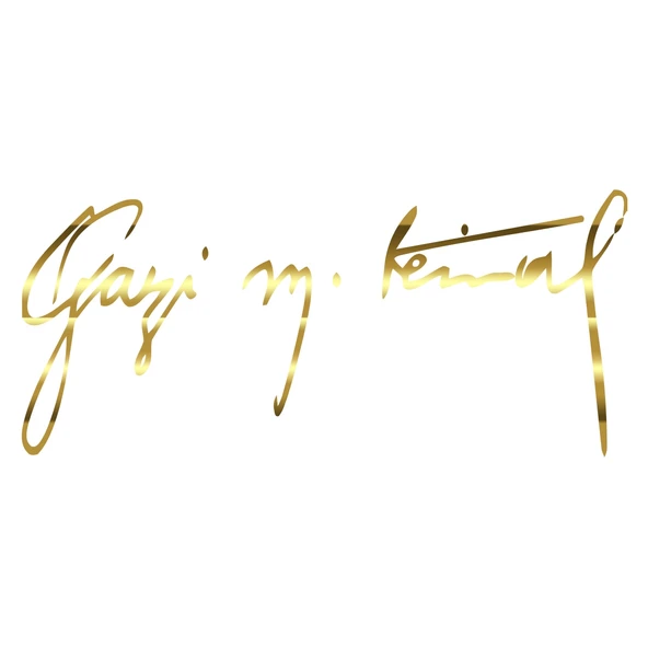 Gazi Mustafa Kemal İmzası Sticker17x17 Cm Gold ürün görseli 1