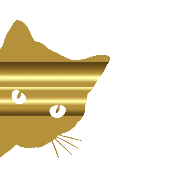 Kedi Sticker 17x17 Cm Gold ürün görseli 1