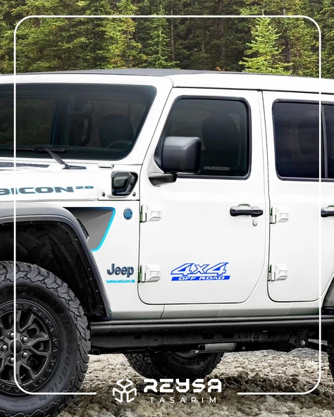 4x4 Ofroad Sticker 17x17 Cm Mavi - Resim 4