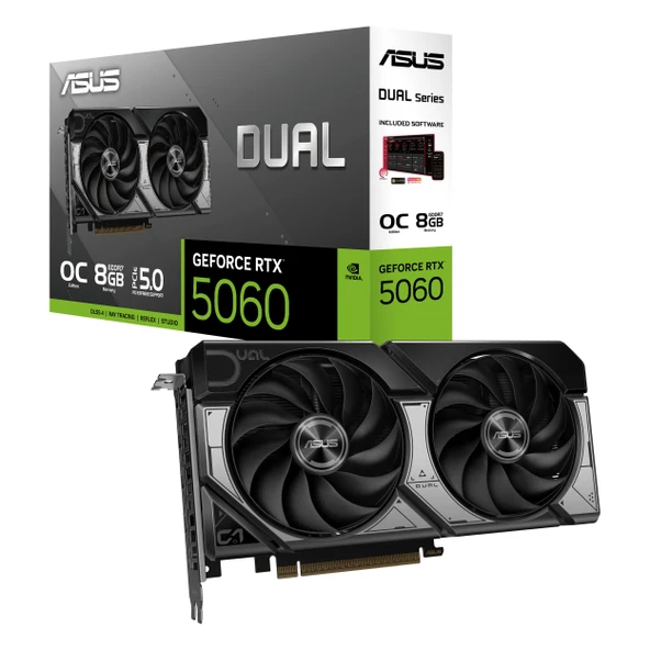 Asus Dual GeForce RTX 5060 OC 8GB GDDR7 128Bit HDMI/DP Ekran Kartı ürün görseli 1