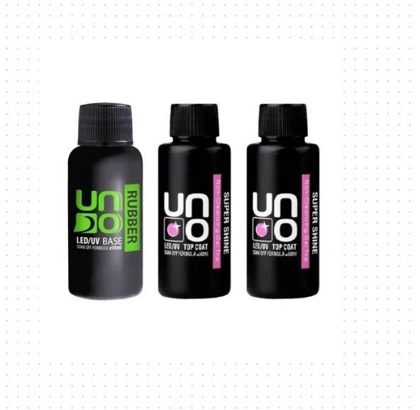 Fontenay Profesyonel Uno Rubber Base Coat & Uno Super Shine Top Coat X2 50ML 3'Lü Set ürün görseli 1