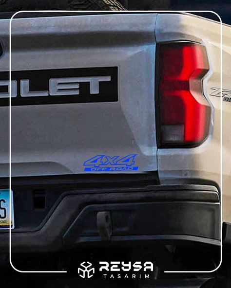 4x4 Ofroad Sticker 17x17 Cm Mavi - Resim 3