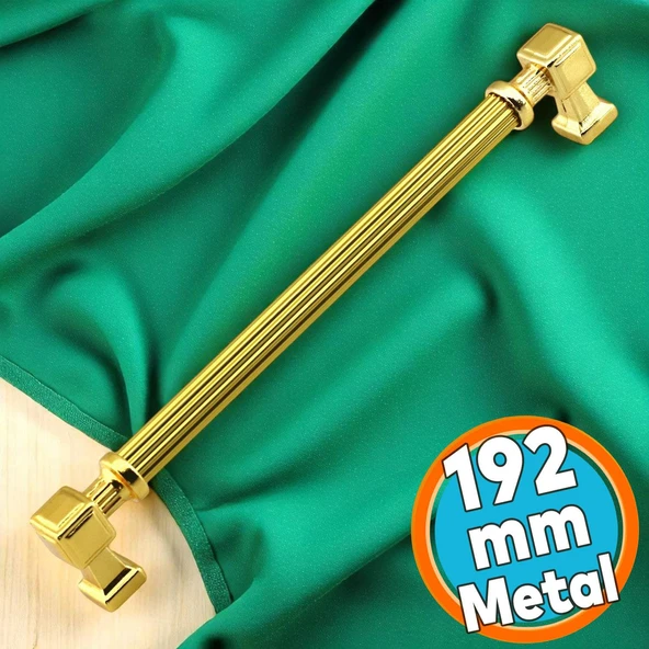 Mobilya Çekmece Mutfak Dolabı Dolap Kulpları Kulb 19.2 cm Metal Gold Altın Çizgili Kulp 192 mm ürün görseli 1